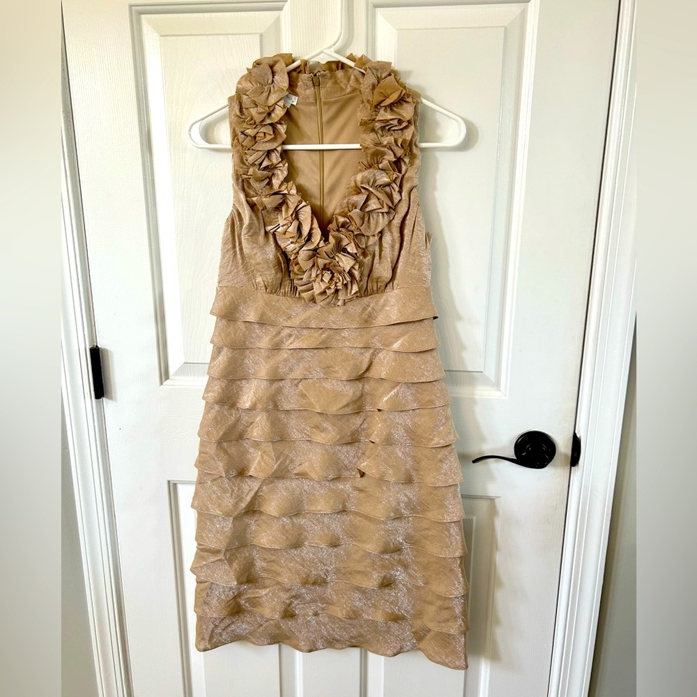 Cocktail dress with ruffle accent